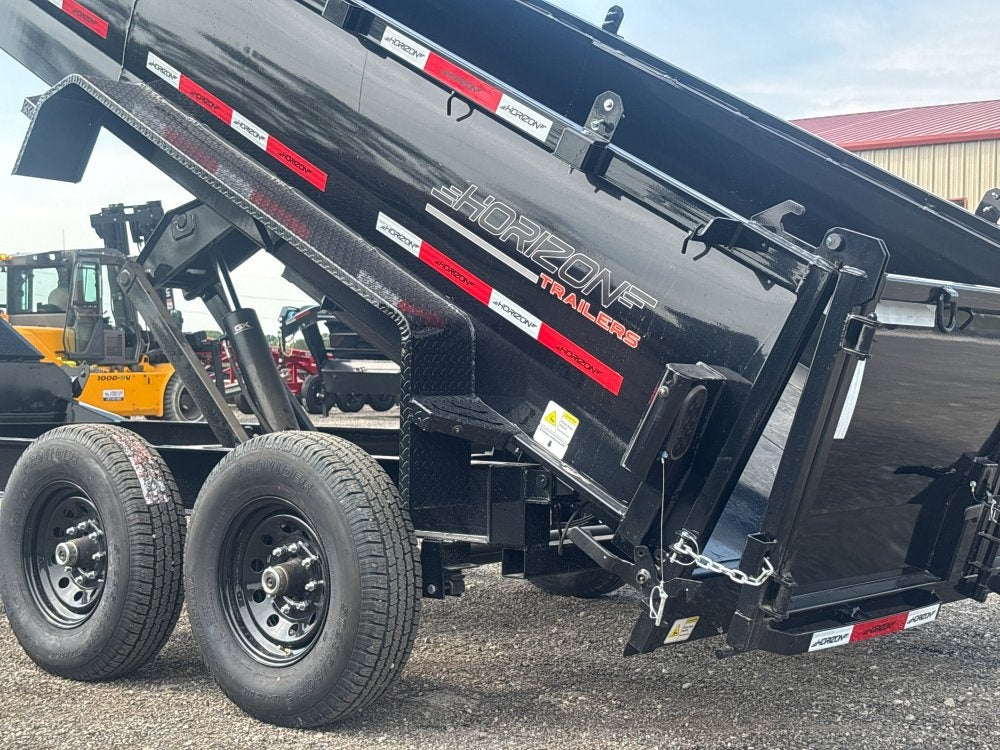 16' LZ7 Dump Trailer 30" Walls - Scissor Lift - 14K GWVR - 14ply Tires - 3 Way Door - Ramps - DT2 Contractor - Stryker Dealership Group