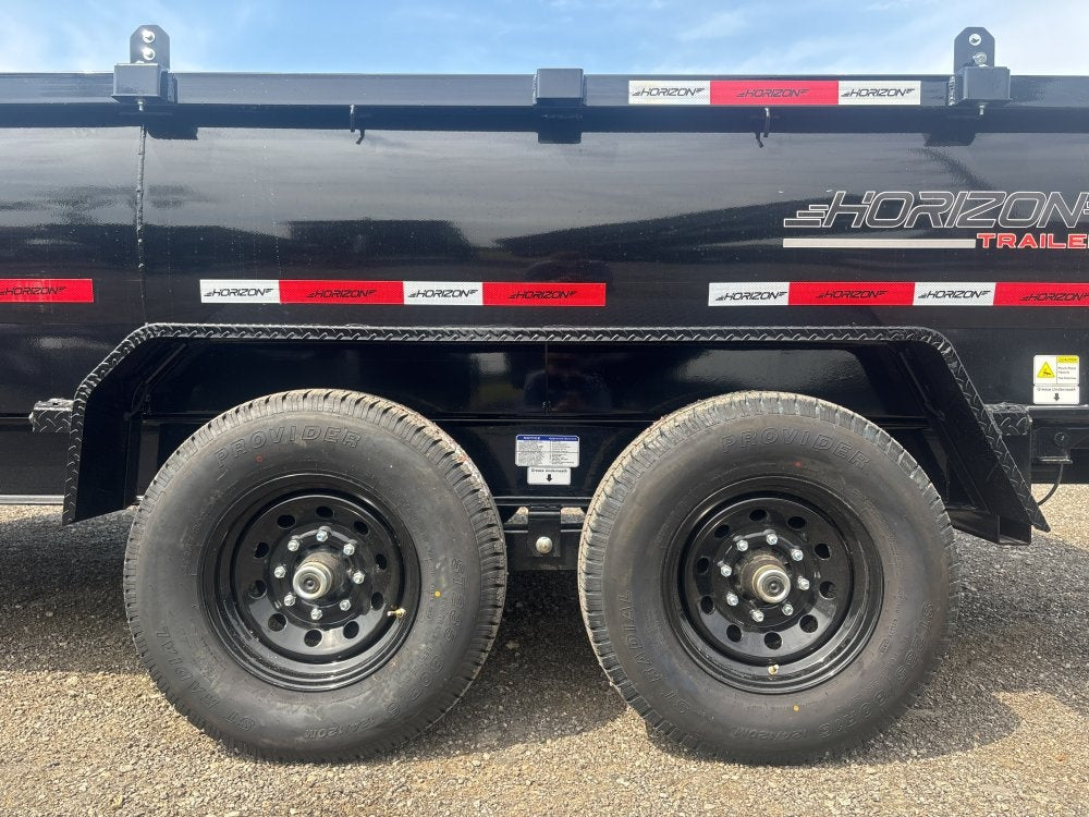16' LZ7 Dump Trailer 30" Walls - Scissor Lift - 14K GWVR - 14ply Tires - 3 Way Door - Ramps - DT2 Contractor - Stryker Dealership Group