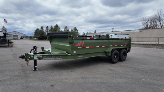 16' LZ7 Dump Trailer 36" Walls - Scissor Lift - 14K GWVR - 14ply Tires - 3 Way Door - Ramps - Dump Trailers - Stryker Dealership Group