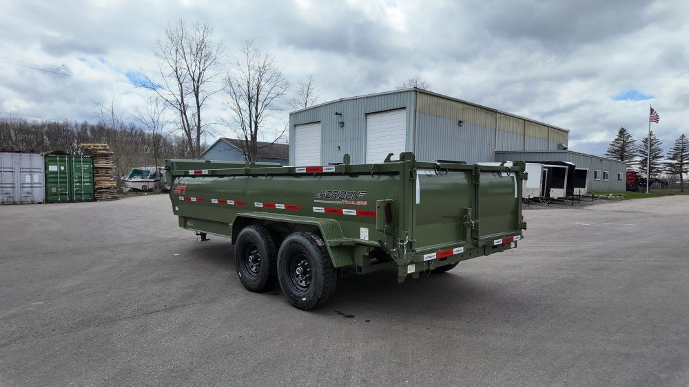 16' LZ7 Dump Trailer 36" Walls - Scissor Lift - 14K GWVR - 14ply Tires - 3 Way Door - Ramps - Dump Trailers - Stryker Dealership Group