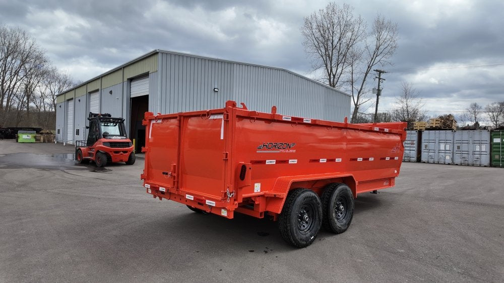 16' LZ7 Dump Trailer 42" Walls - Scissor Lift - 14K GWVR - 14ply Tires - 3 Way Door - Ramps - Dump Trailers - Stryker Dealership Group