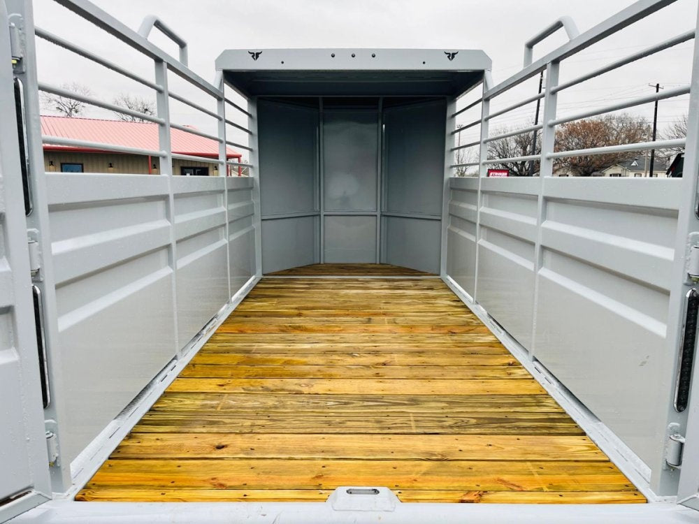 16' Ranch Boss STR Bumper Pull 1/2 Top Livestock Trailer - (2) 7k Axles - Horse Trailers - Stryker Dealership Group