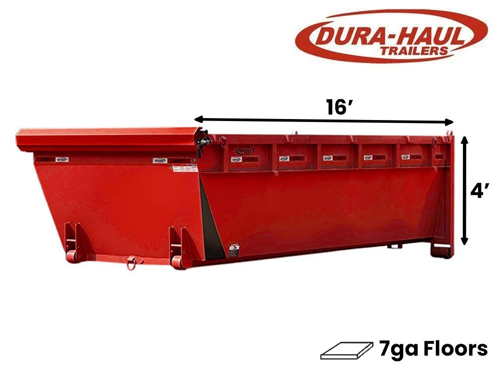 16' Roll Off Bin - 4' Side Wall - 7 Gauge Floor - 16x4 Bin/Roll Off Bin - Stryker Dealership Group