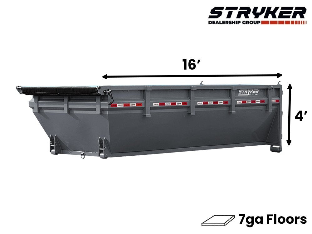 16' Roll Off Bin 4' Walls - 16x4 Bin/Roll Off Bin - Stryker Dealership Group