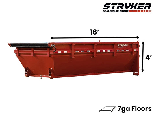 16' Roll Off Bin 4' Walls - 16x4 Bin/Roll Off Bin - Stryker Dealership Group