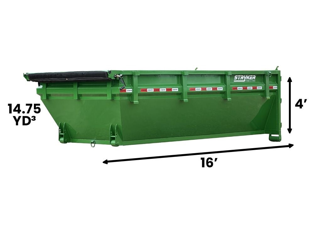 16' Roll Off Bin 4' Walls R21130 - Roll Off Bins - Stryker Dealership Group