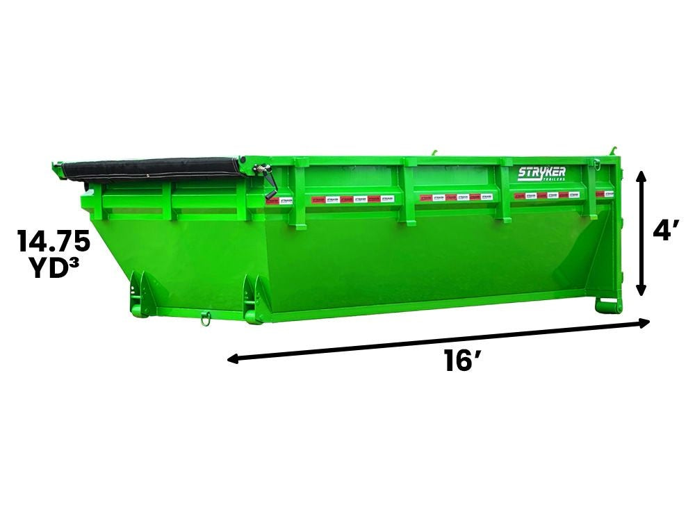 16' Roll Off Bin 4' Walls R21141 - Roll Off Bins - Stryker Dealership Group