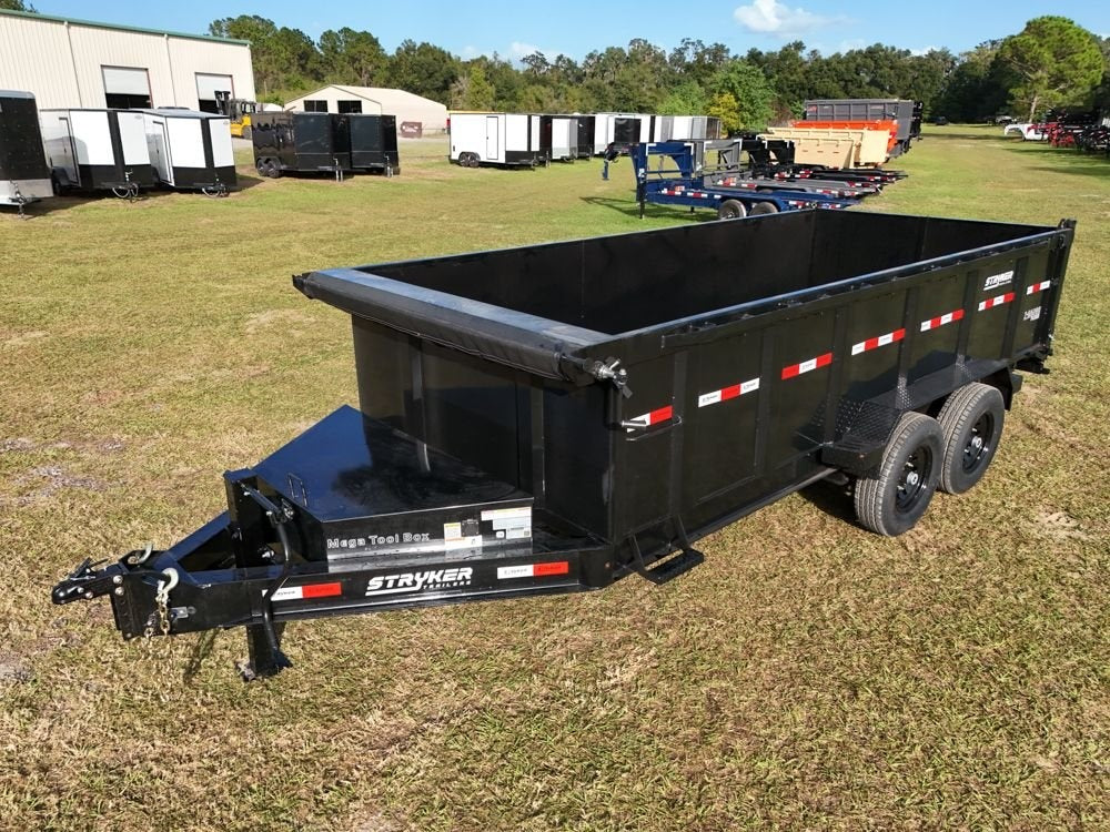 16' SDT Dump Trailer 36" Side Walls - 521 Scissor Lift - 3 Way Gate - Dump Trailers - Stryker Dealership Group