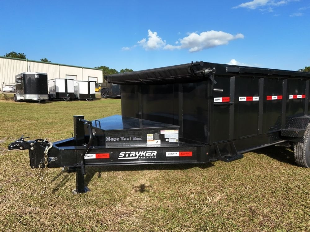 16' SDT Dump Trailer 36" Side Walls - 521 Scissor Lift - 3 Way Gate - Dump Trailers - Stryker Dealership Group