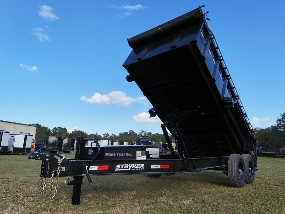 16' SDT Dump Trailer 36" Side Walls - 521 Scissor Lift - 3 Way Gate - Dump Trailers - Stryker Dealership Group
