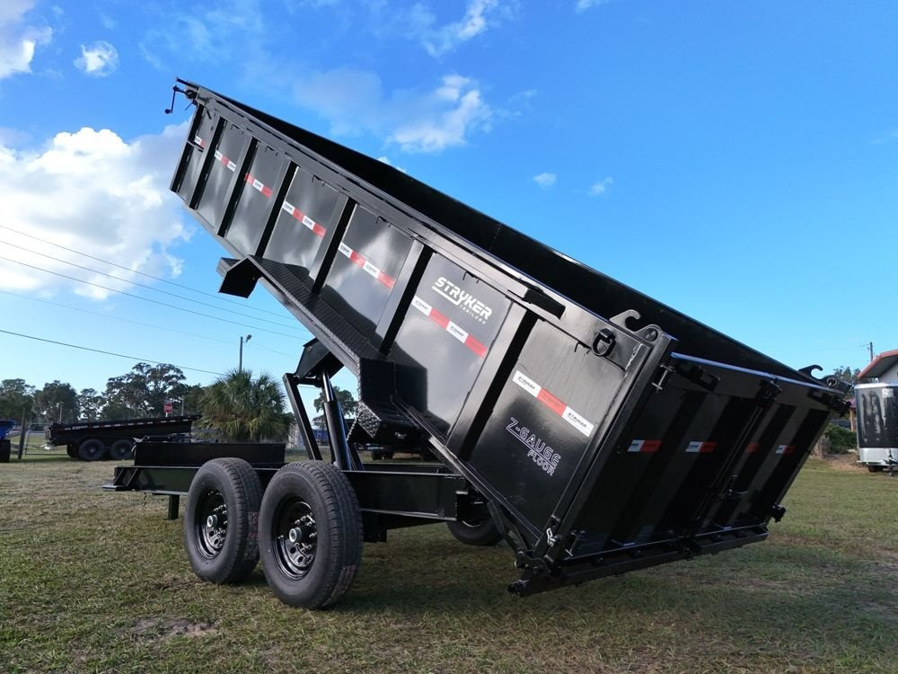 16' SDT Dump Trailer 36" Side Walls - 521 Scissor Lift - 3 Way Gate - Dump Trailers - Stryker Dealership Group