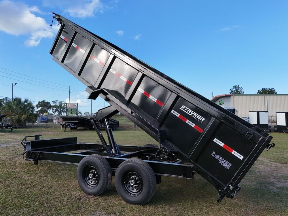 16' SDT Dump Trailer 36" Side Walls - 521 Scissor Lift - 3 Way Gate - Dump Trailers - Stryker Dealership Group