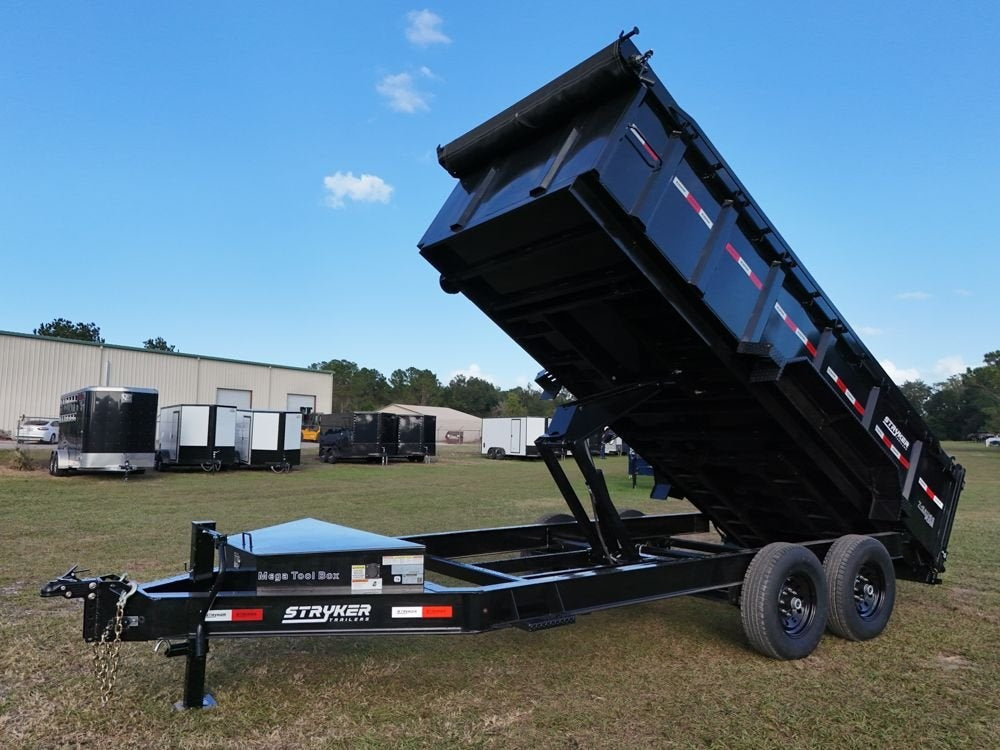 16' SDT Dump Trailer 36" Side Walls - 521 Scissor Lift - 3 Way Gate - Dump Trailers - Stryker Dealership Group