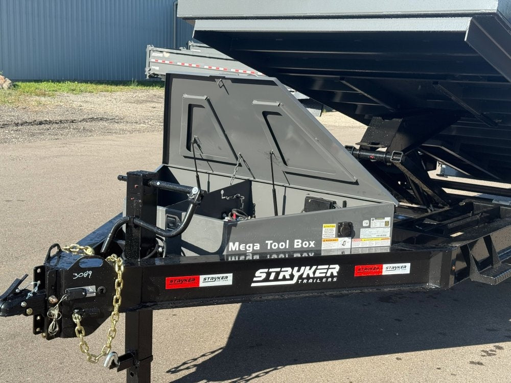 16' SDT Dump Trailer 36" Side Walls - 620 Scissor Lift - 3 Way Gate - DT2 Contractor - Stryker Dealership Group