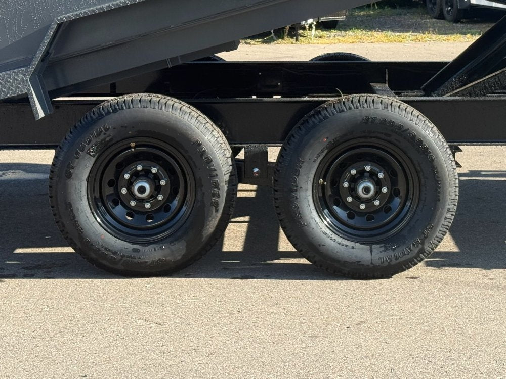 16' SDT Dump Trailer 36" Side Walls - 620 Scissor Lift - 3 Way Gate - DT2 Contractor - Stryker Dealership Group