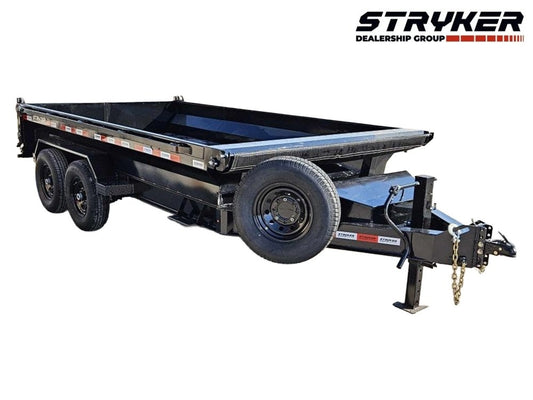 16' Stryker EDT Bumper Pull Dump Trailer 20" Side Walls - (2) 7k Axles - Dump Trailers/DT1 Light Duty - Stryker Dealership Group