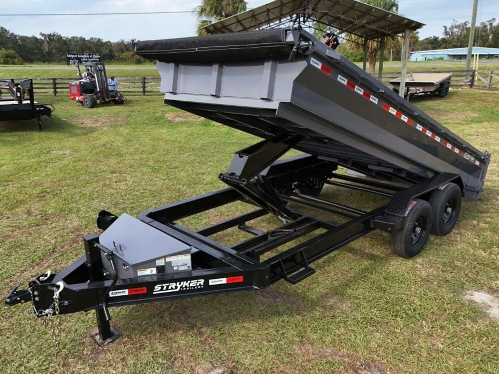 16' Stryker EDT Bumper Pull Dump Trailer 20" Side Walls - (2) 7k Axles - Bumper Pull Dump - Dump Trailers - Stryker Dealership Group