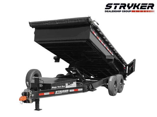 16' Stryker SDT Bumper Pull Dump Trailer 24" Side Walls - (2) 7k Axles - Dump Trailers/DT2 Contractor - Stryker Dealership Group