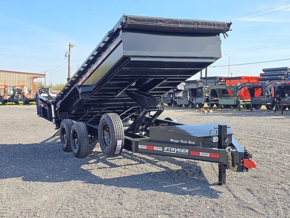 16' Stryker SDT Bumper Pull Dump Trailer 24" Side Walls - (2) 7k Axles - Dump Trailers/DT2 Contractor - Stryker Dealership Group