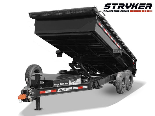 16' Stryker SDT Bumper Pull Dump Trailer 24" Side Walls - (2) 7k Axles - Dump Trailers/DT2 Contractor - Stryker Dealership Group