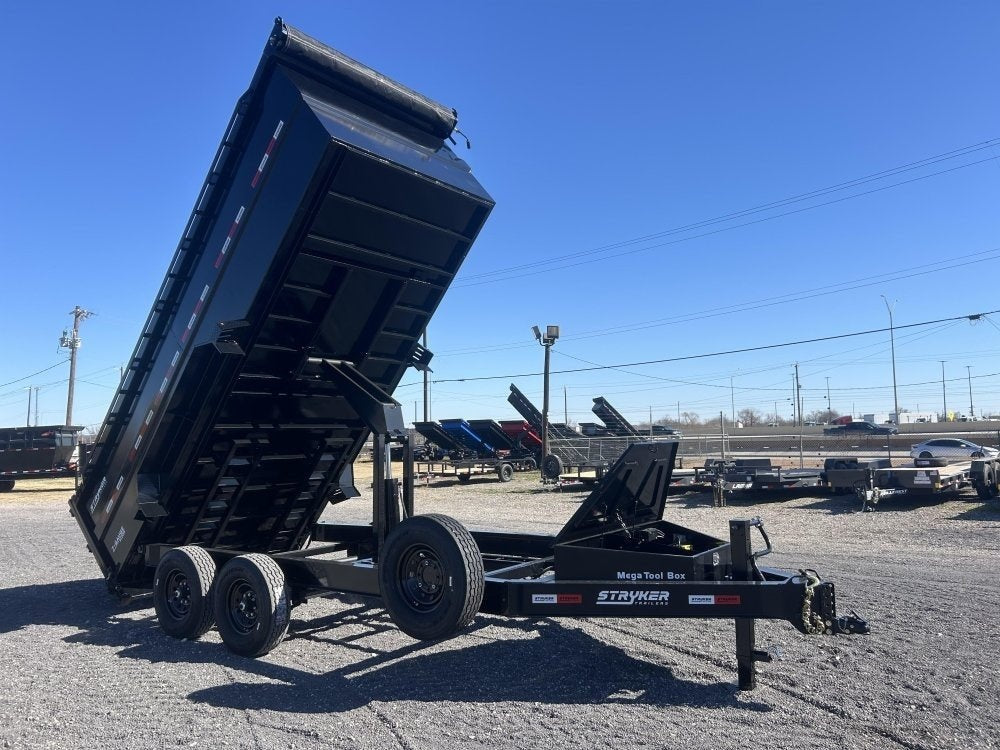 16' Stryker SDT Bumper Pull Dump Trailer 36" Side Walls - (2) 7k Axles - Bumper Pull Dump - Dump Trailers - Stryker Dealership Group