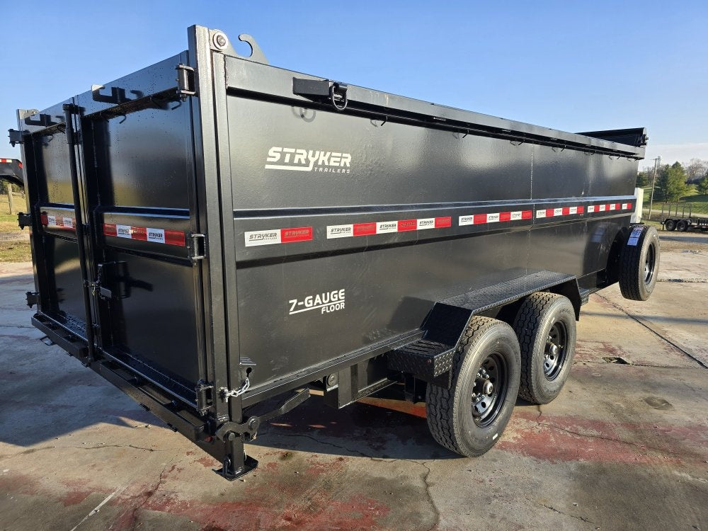 16' Stryker SDT Bumper Pull Dump Trailer 48" Side Walls - (2) 7k Axles - Dump Trailers/DT2 Contractor - Stryker Dealership Group