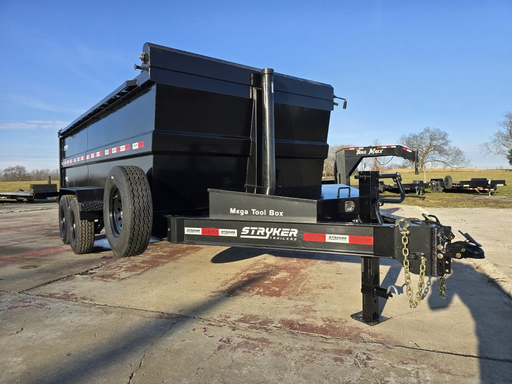 16' Stryker SDT Bumper Pull Dump Trailer 48" Side Walls - (2) 7k Axles - Dump Trailers/DT2 Contractor - Stryker Dealership Group