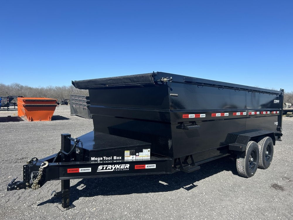 16' Stryker SDT Bumper Pull Dump Trailer 48" Side Walls - (2) 7k Axles - Bumper Pull Dump - Dump Trailers - Stryker Dealership Group