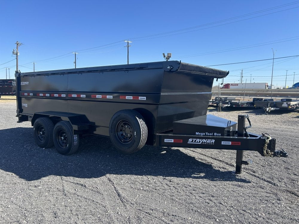 16' Stryker SDT Bumper Pull Dump Trailer 48" Side Walls - (2) 7k Axles - Bumper Pull Dump - Dump Trailers - Stryker Dealership Group