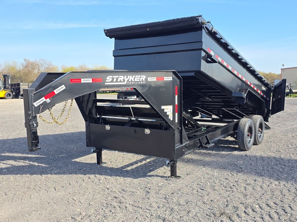 16' Stryker SDT Gooseneck Dump Trailer 36" Side Walls - (2) 8k Axles - Dump Trailers/DT2 Contractor - Stryker Dealership Group