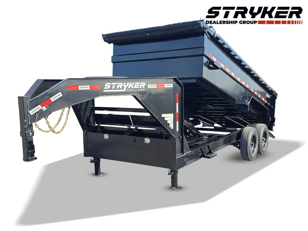16' Stryker SDT Gooseneck Dump Trailer 36" Side Walls - (2) 8k Axles - Dump Trailers/DT2 Contractor - Stryker Dealership Group