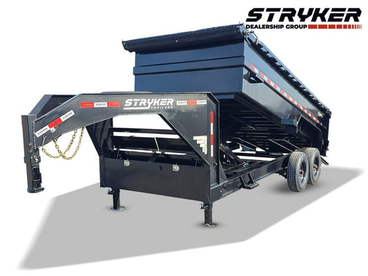 16' Stryker SDT Gooseneck Dump Trailer 36" Side Walls - (2) 8k Axles - Dump Trailers/DT2 Contractor - Stryker Dealership Group
