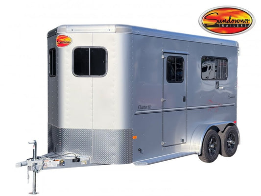 16' Sundowner 2 Horse Charter SE - Silver - (2) 3500lb Axles - 2 Horse/Horse Trailers - Stryker Dealership Group