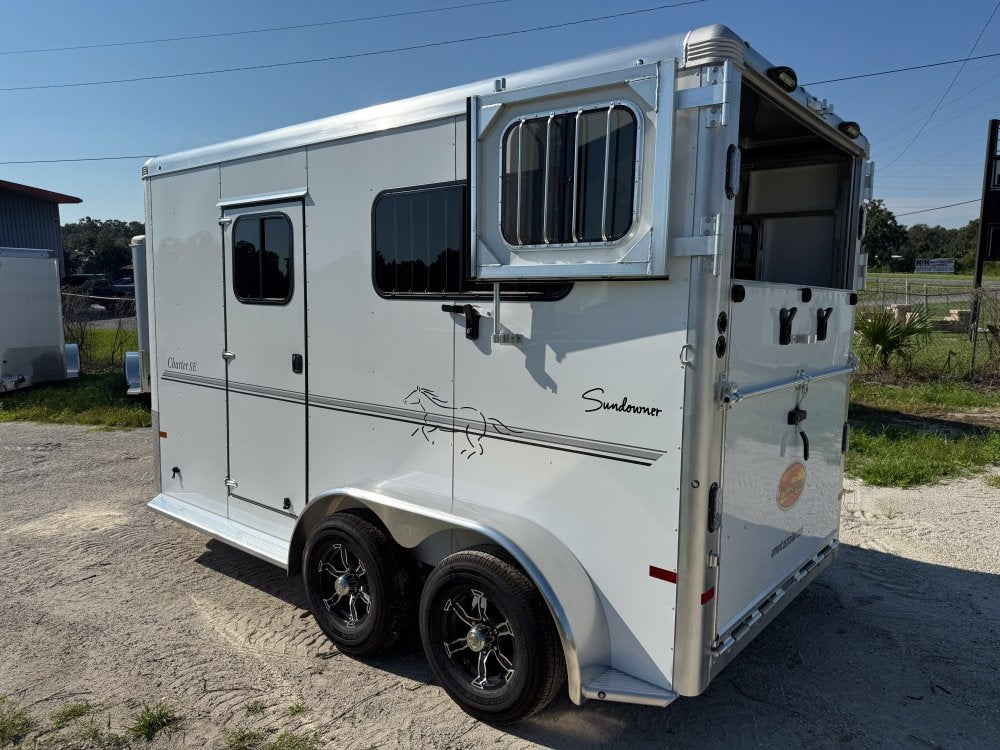 16' Sundowner 2 Horse Charter SE - White - (2) 3500lb Axles - 2 Horse/Horse Trailers - Stryker Dealership Group