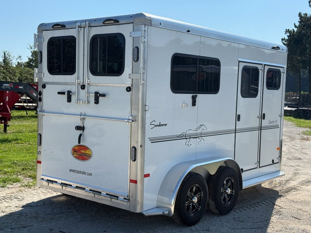16' Sundowner 2 Horse Charter SE - White - (2) 3500lb Axles - 2 Horse/Horse Trailers - Stryker Dealership Group