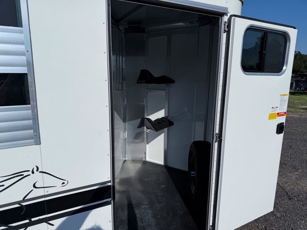 16' Sundowner 2 Horse Supertack - White - Porch Lights - 2 Horse/Horse Trailers - Stryker Dealership Group