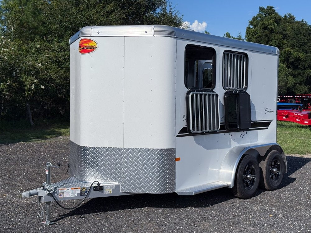 16' Sundowner 2 Horse Supertack - White - Porch Lights - 2 Horse/Horse Trailers - Stryker Dealership Group