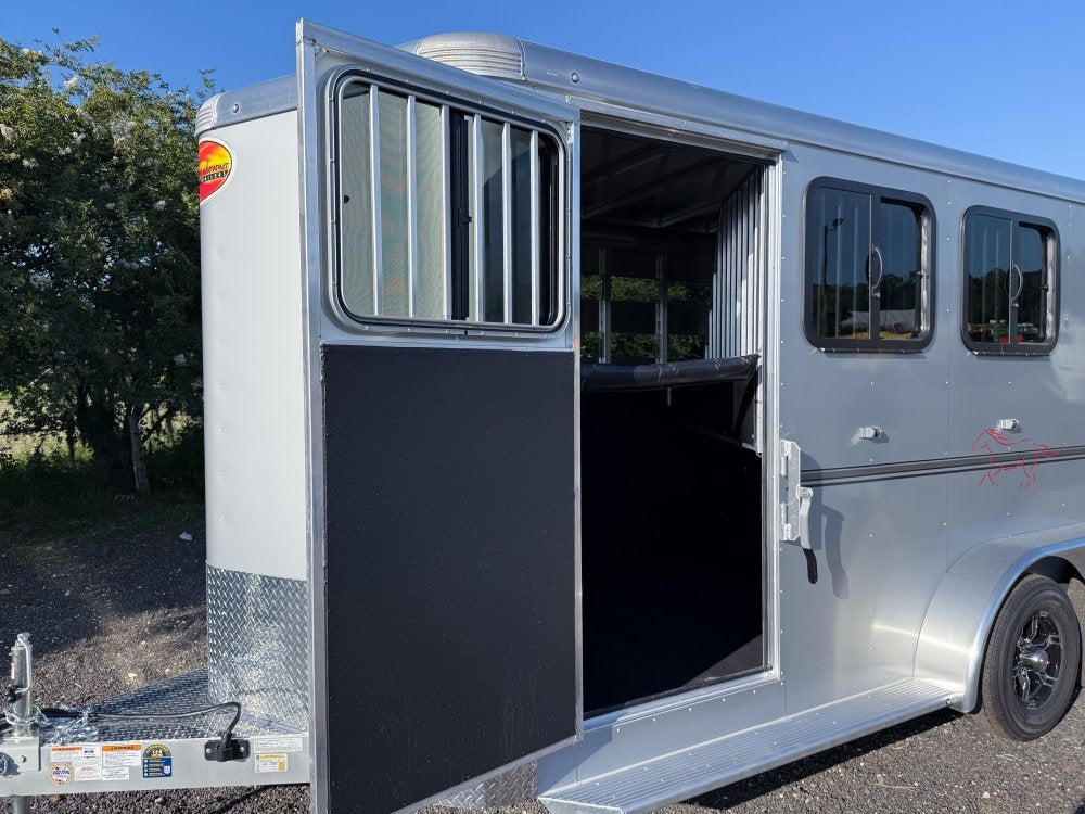 16' Sundowner 3 Horse Super Sport - Silver - Feed Door and Window - 3 Horse/Horse Trailers - Stryker Dealership Group