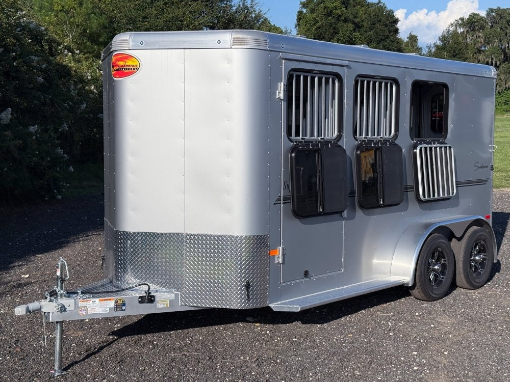 16' Sundowner 3 Horse Super Sport - Silver - Feed Door and Window - 3 Horse/Horse Trailers - Stryker Dealership Group
