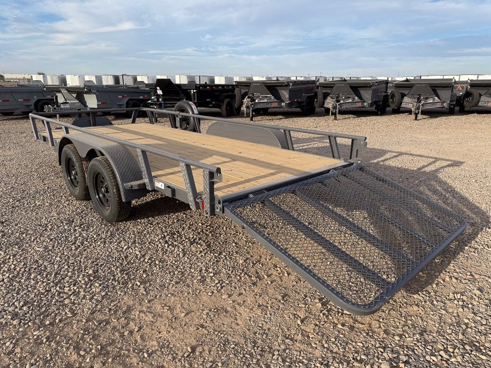 16' UTX Bumper Pull Utility (2) 3.5k Axles, 4' Mesh Flip Ramp - Utility & SXS - Stryker Dealership Group