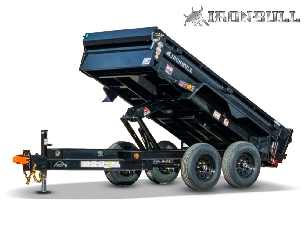 16' x 83" Iron Bull DTB Bumper Pull Dump Trailer 36" Side Walls - (2) 7,000 lb Axles - Bumper Pull Dump - Dump Trailers - Stryker Dealership Group
