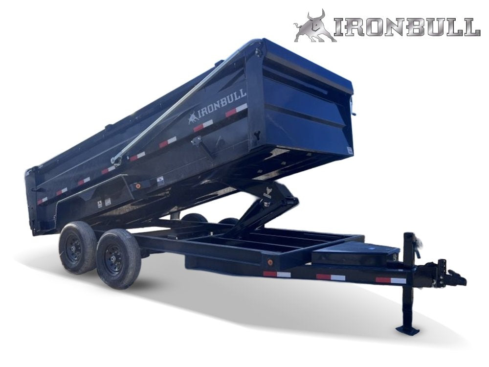 16' x 83" Iron Bull DTB Bumper Pull Dump Trailer 36" Side Walls - (2) 7,000 lb Axles - Bumper Pull Dump - Dump Trailers - Stryker Dealership Group