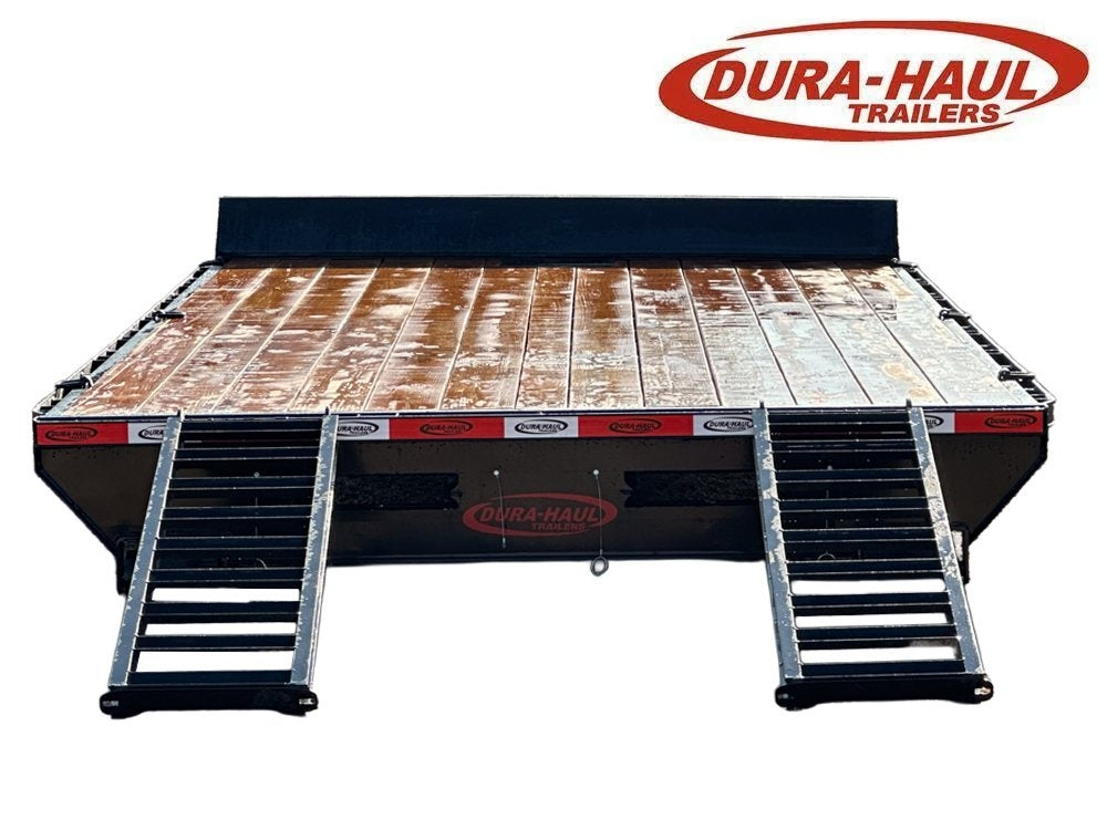 16' x 96" Flatbed Attachment 5' Rear Slide Out Ramps - Black - #8912-04 - 16' Deck/Roll Off Bin - Stryker Dealership Group