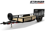18' Utility Trailer (2) 5.2K Axles, 83" Wide, Side Ramps and 4' Gate 004066 - Stryker Dealership Group