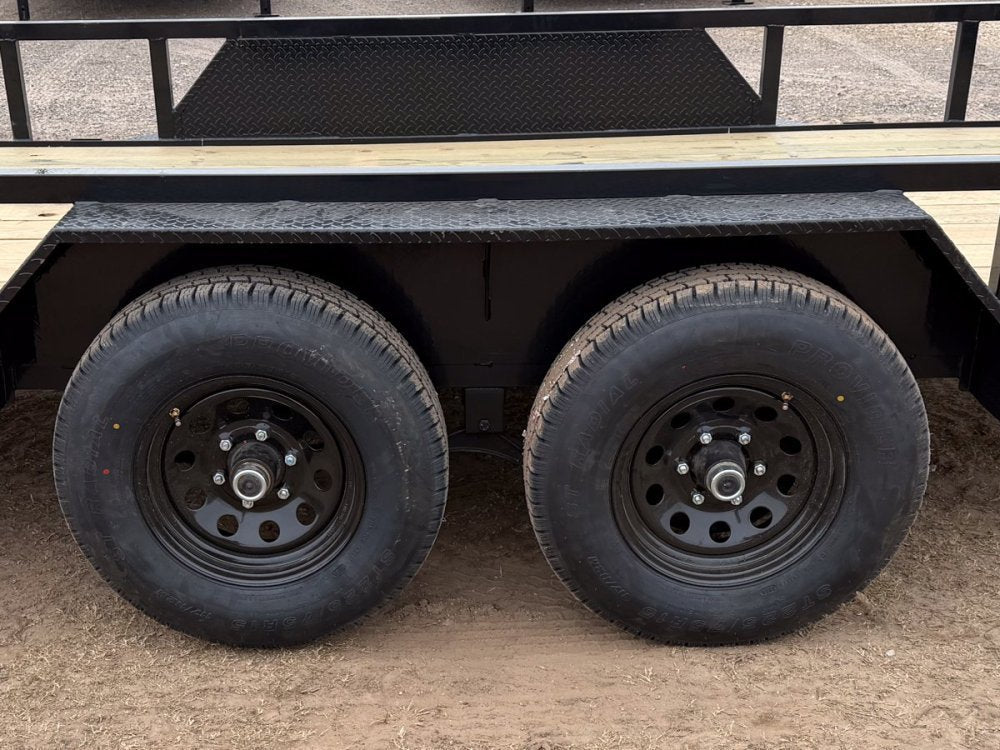 18' Utility Trailer (2) 5.2K Axles, 83" Wide, Side Ramps and 4' Gate 004066 - Stryker Dealership Group
