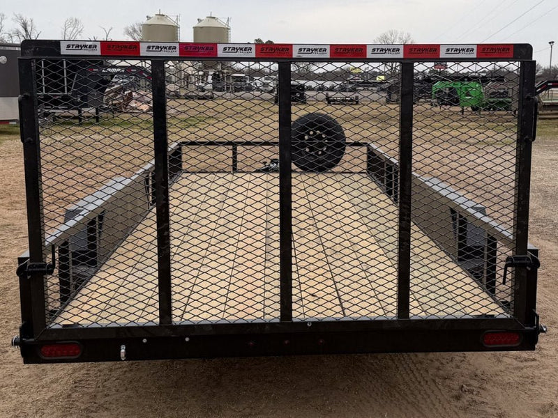 18' Utility Trailer (2) 5.2K Axles, 83" Wide, Side Ramps and 4' Gate 004066 - Stryker Dealership Group
