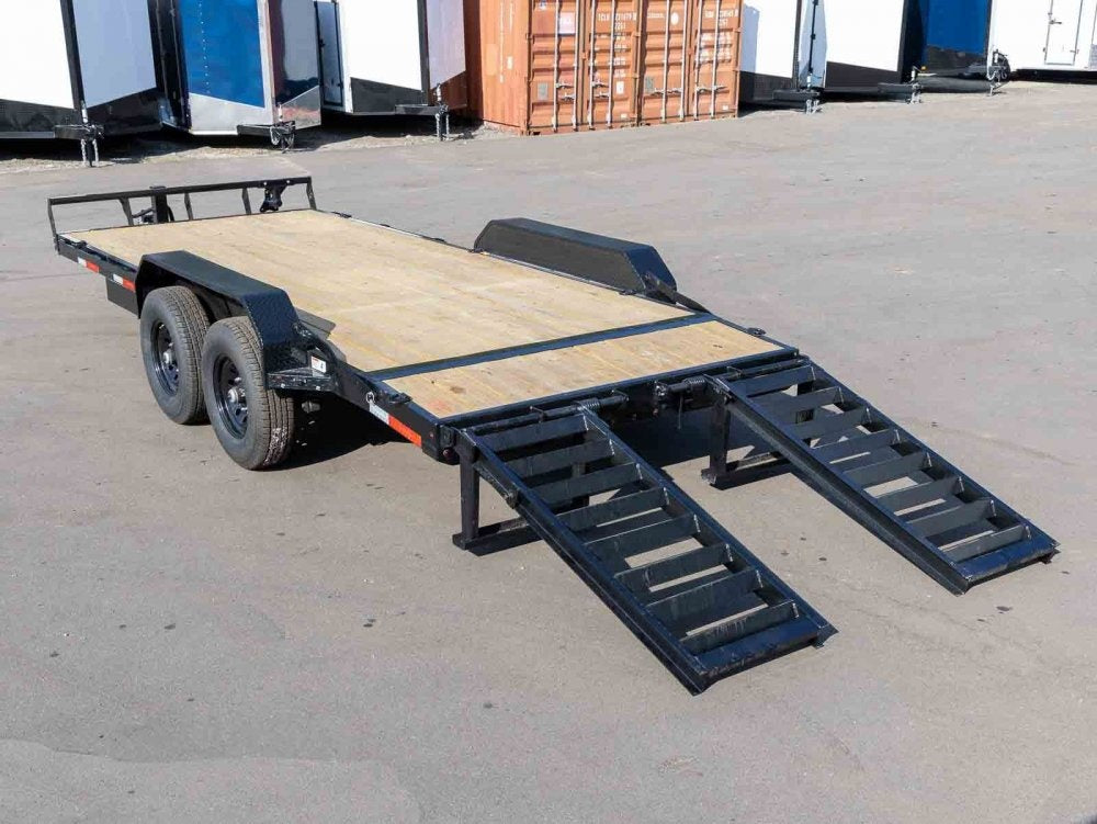 18' ECX Equipment Trailer (2) 7k Axles Stand Up Ramps - Equipment Trailers - Stryker Dealership Group