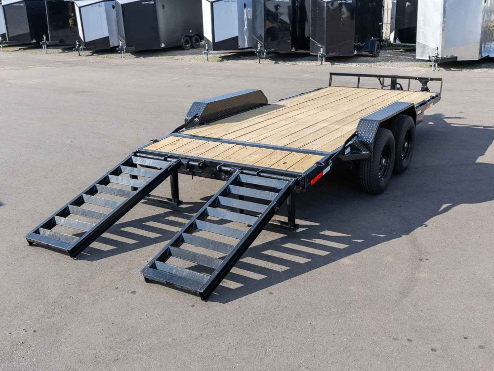 18' ECX Equipment Trailer (2) 7k Axles Stand Up Ramps - Equipment Trailers - Stryker Dealership Group