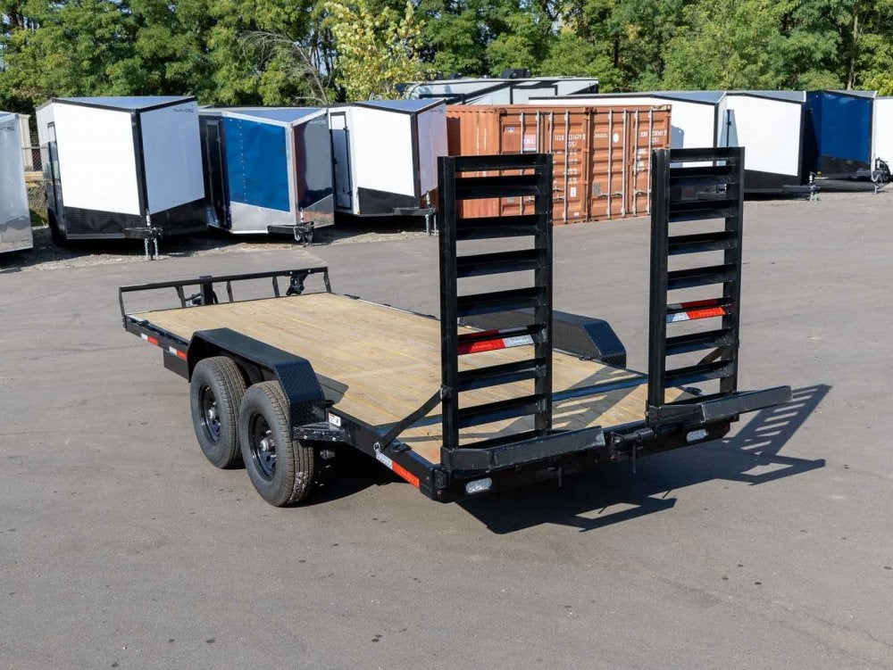 18' ECX Equipment Trailer (2) 7k Axles Stand Up Ramps - Equipment Trailers - Stryker Dealership Group