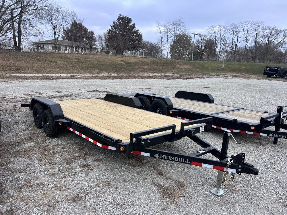 18' Iron Bull EWB Bumper Pull Equipment Trailer Mega Ramps - (2) 3,500 lb Axles - Equipment Trailers - Stryker Dealership Group